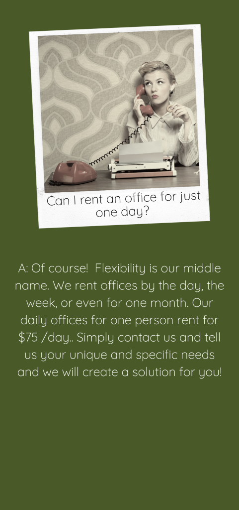 Rent an office for the day, the week, or a month in the Denver Tech Center area
